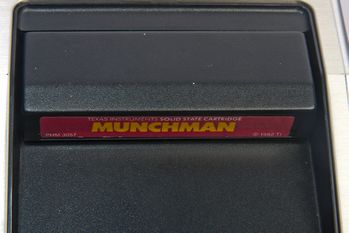 Cartridge (Munchman shown) slot on the Texas Instruments TI-99/4A